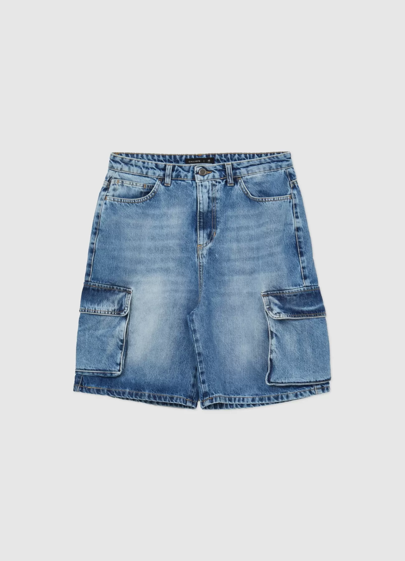 CALLIOPE Bermuda Cargo In Denim Blu denim Cheap