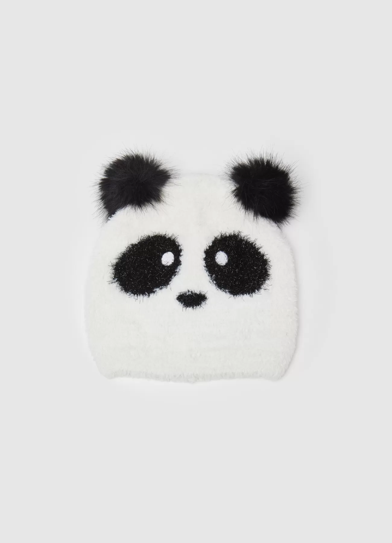 CALLIOPE Berretto Panda Pon Pon Bianco lana Flash Sale