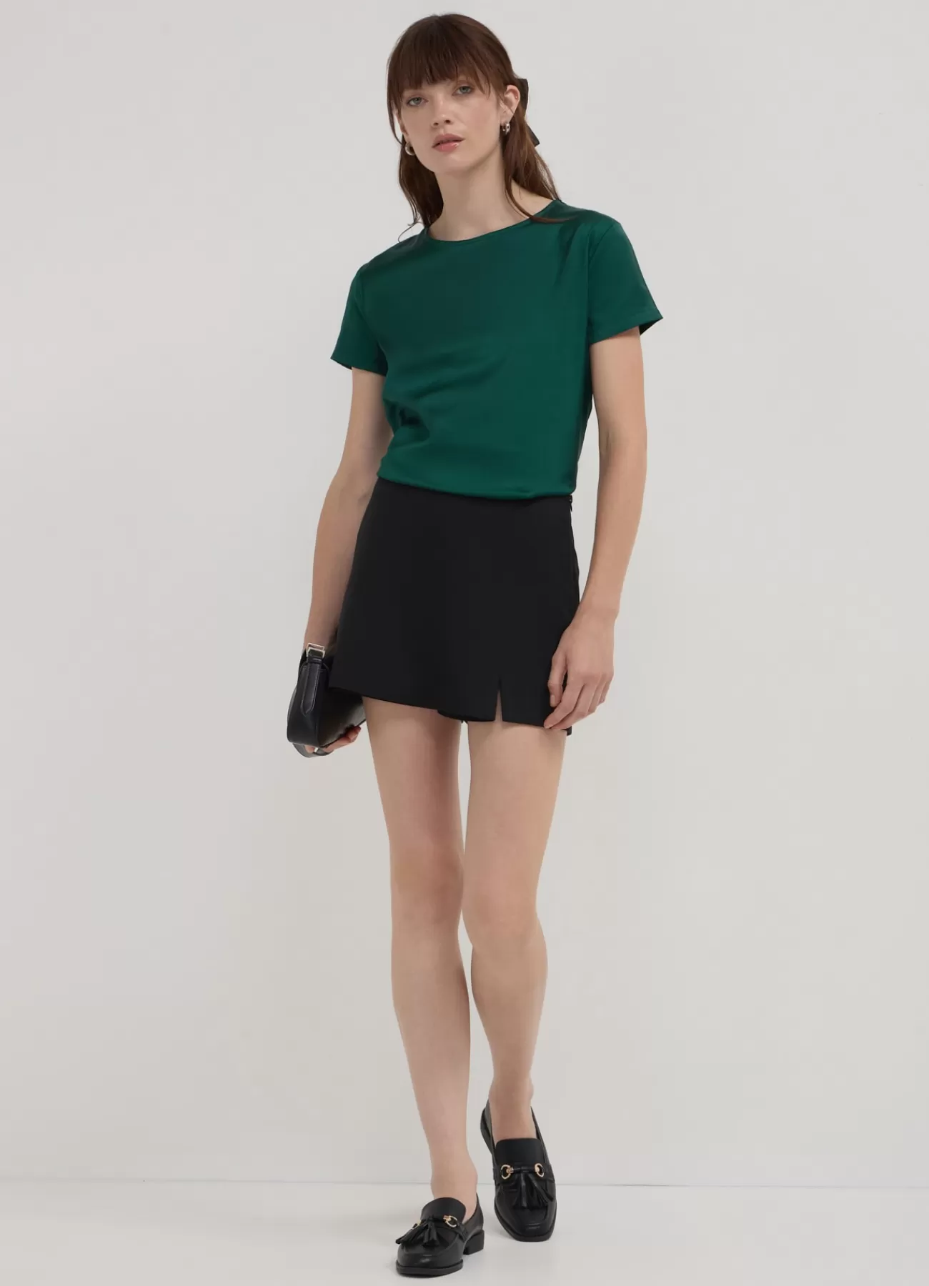 CALLIOPE Blusa In Raso Verde bosco Best Sale