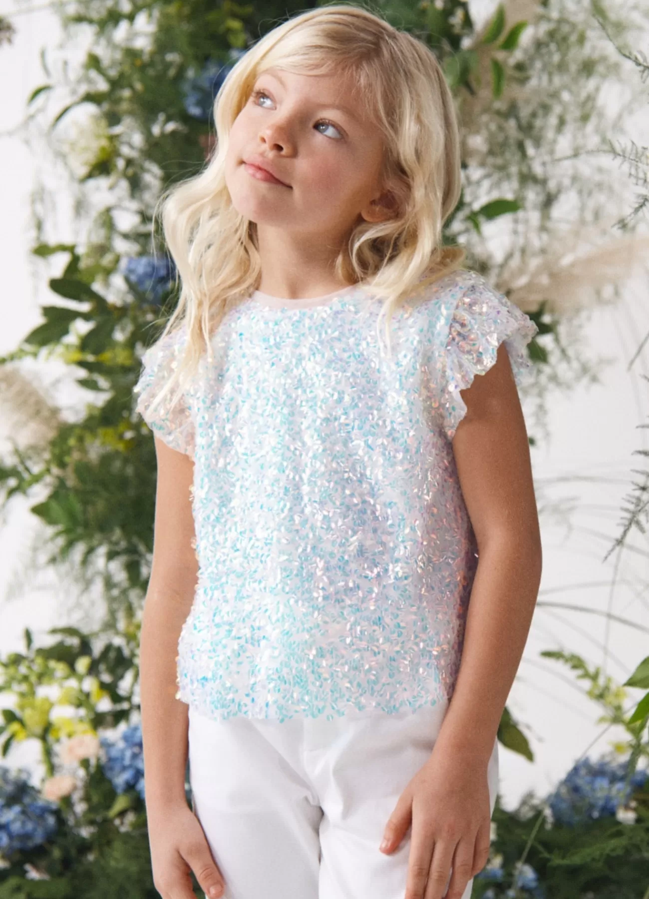 CALLIOPE Blusa Tulle Con Paillettes Var bianco iridescente Cheap