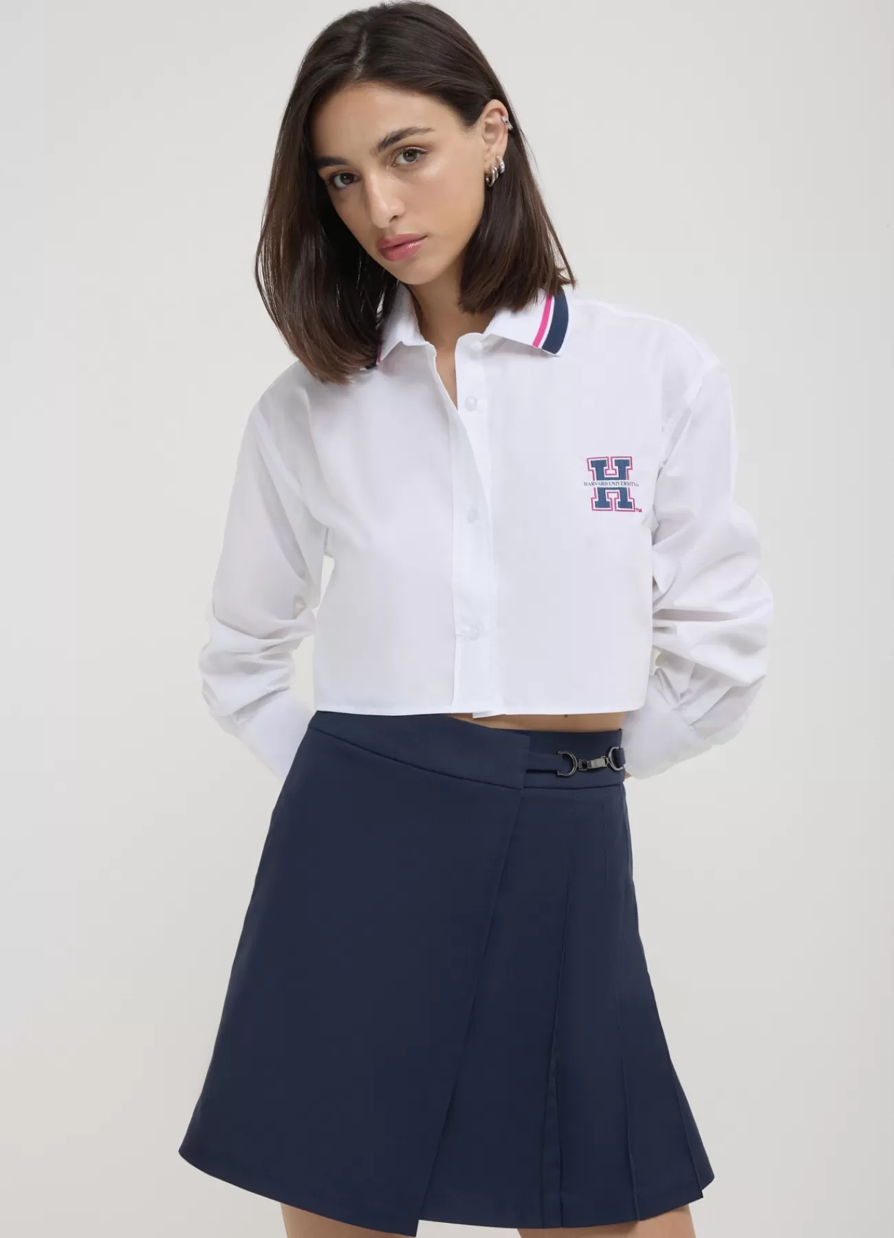 CALLIOPE Camicia Crop Stampa College Bianco ottico Store