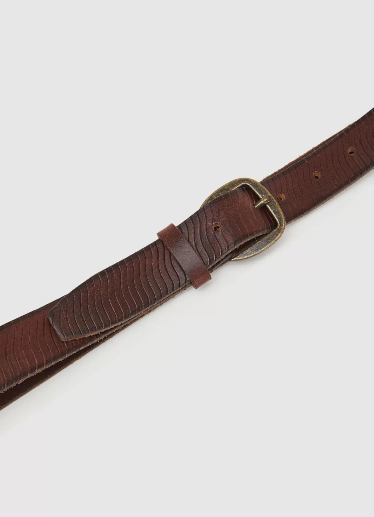 CALLIOPE Cintura In Pelle Intagliata Marrone Flash Sale
