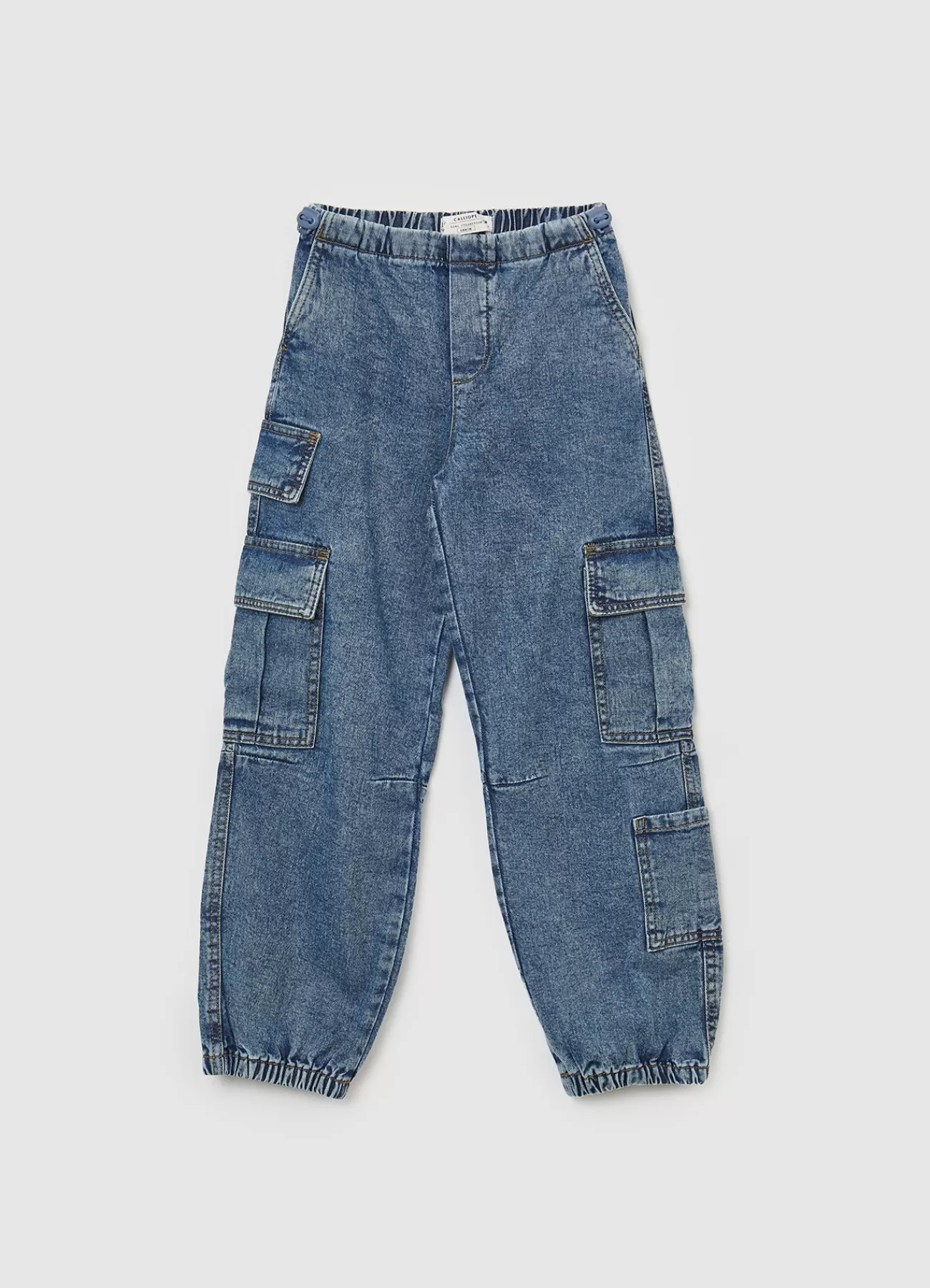 CALLIOPE Jeans Cargo Effetto Acido Blu denim medio Clearance