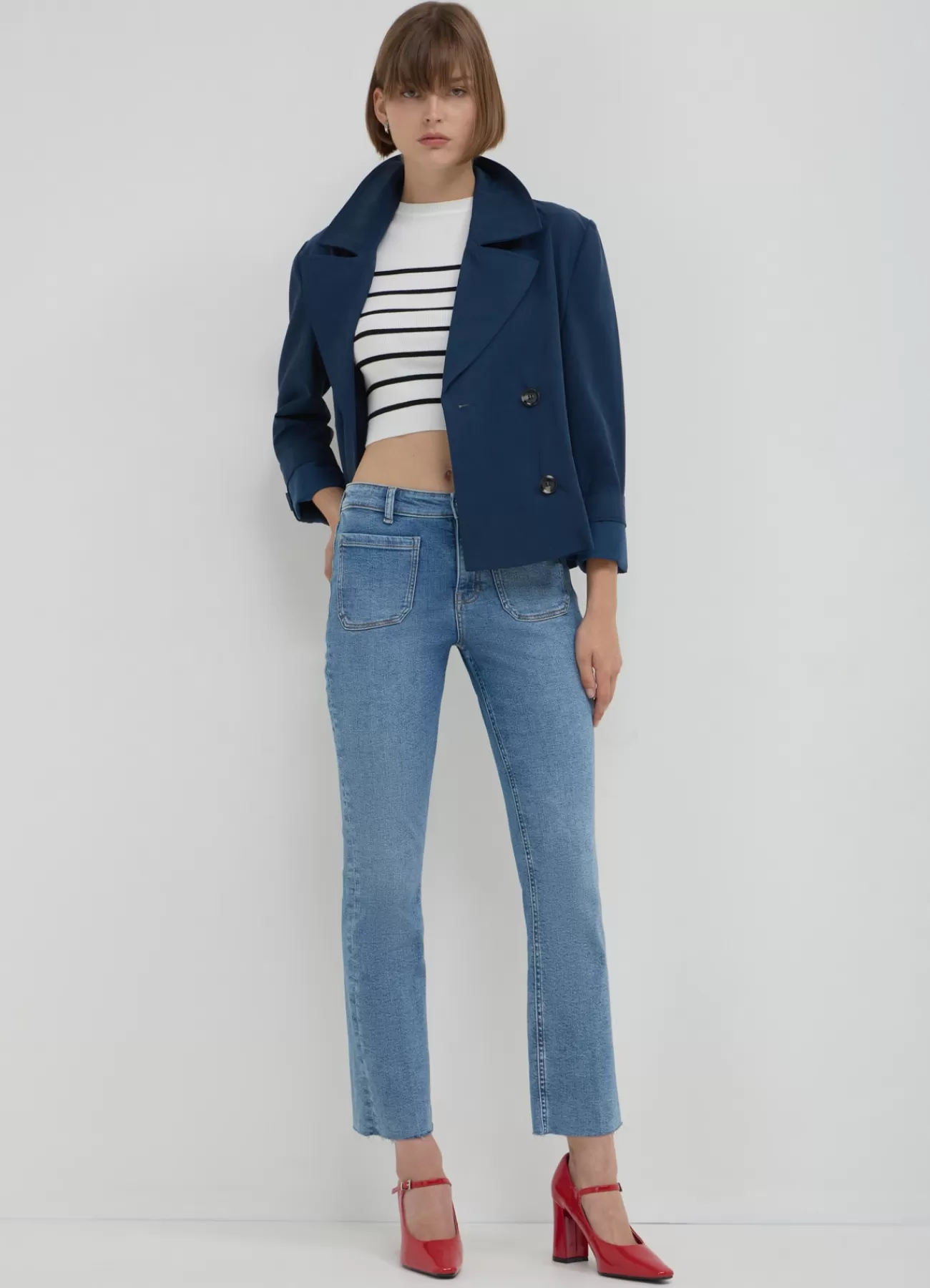 CALLIOPE Jeans Cropped Flare Blu denim medio Flash Sale