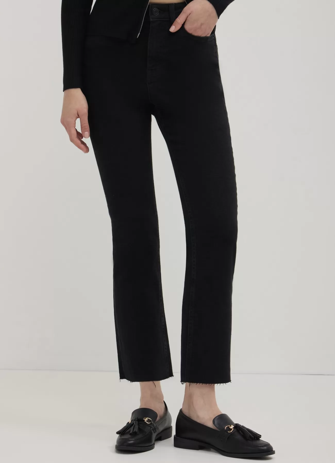 CALLIOPE Jeans Cropped Flare Nero denim Hot