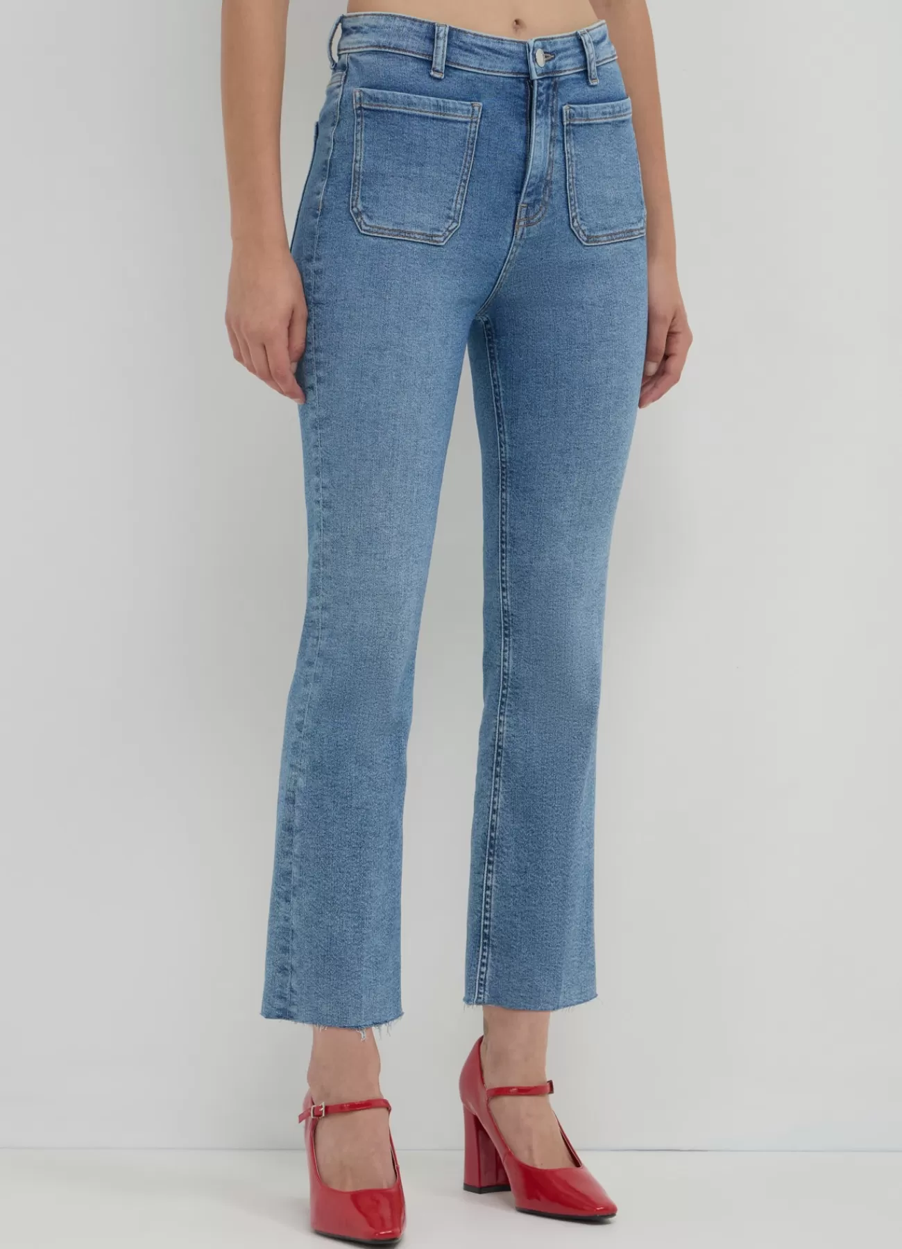 CALLIOPE Jeans Cropped Flare Blu denim medio Flash Sale