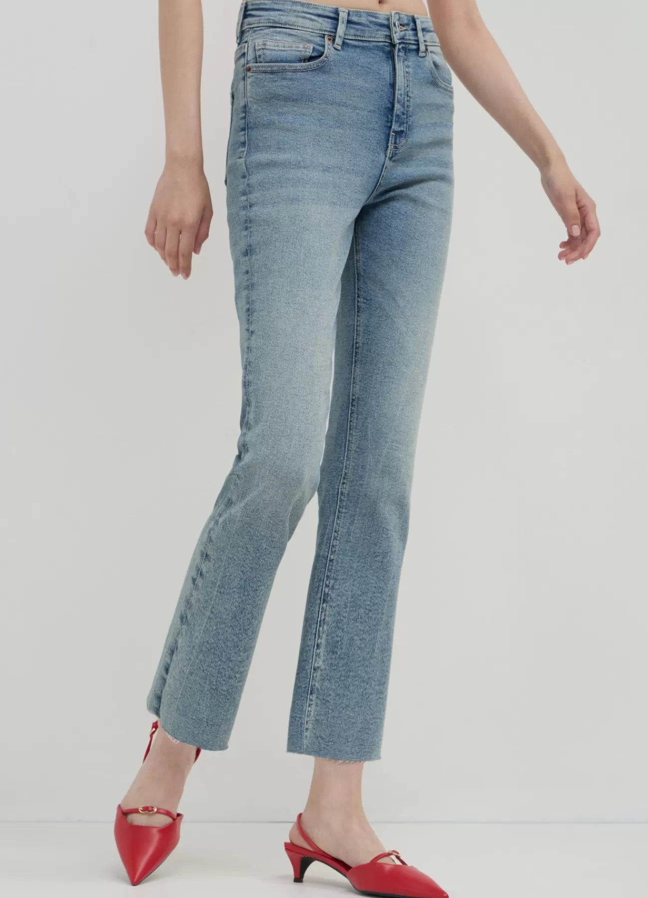 CALLIOPE Jeans Cropped Flare Blu denim sabbiato Hot