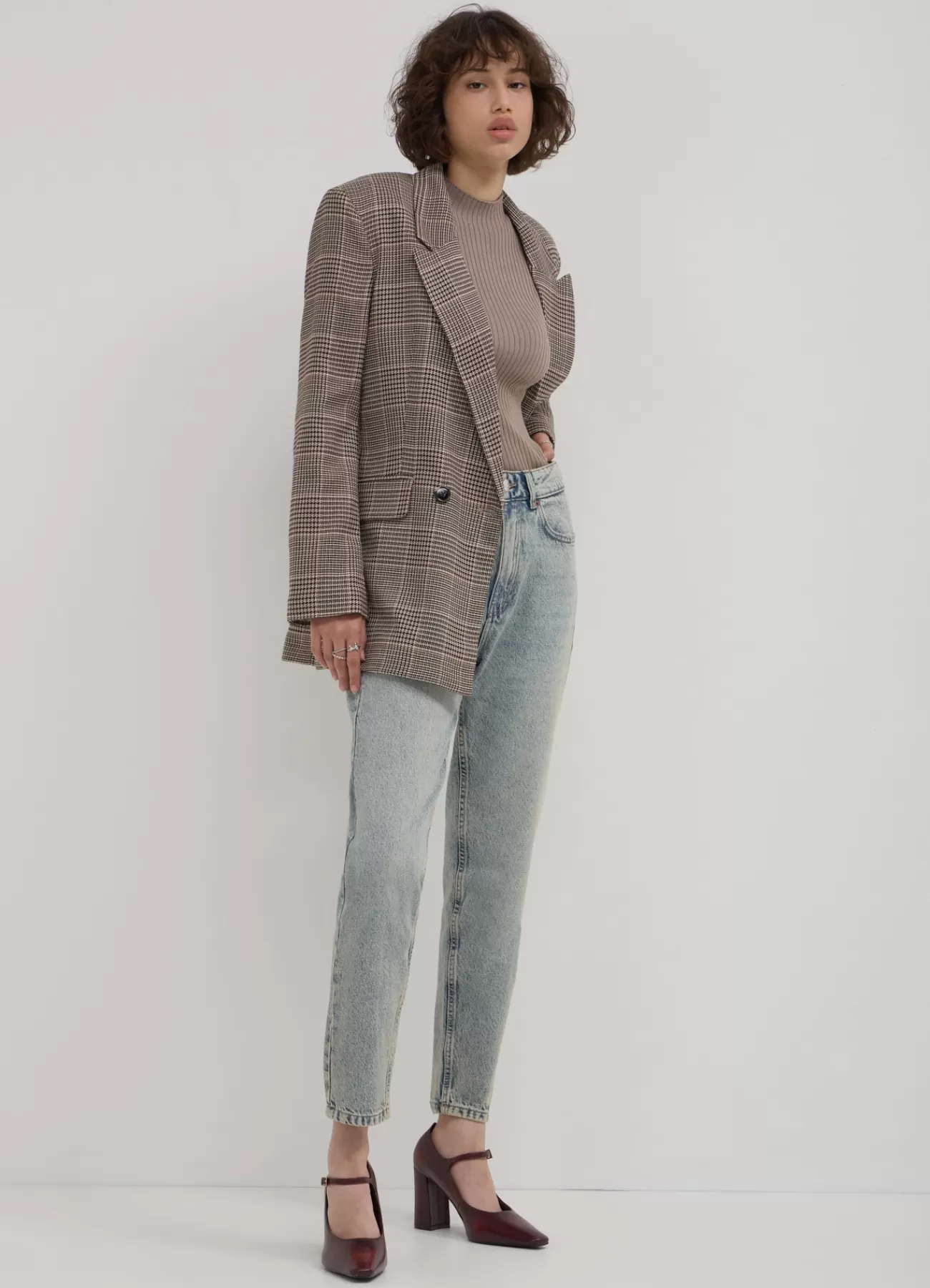 CALLIOPE Jeans Mom Fit Effetto Sabbiato Blu denim sabbiato Online