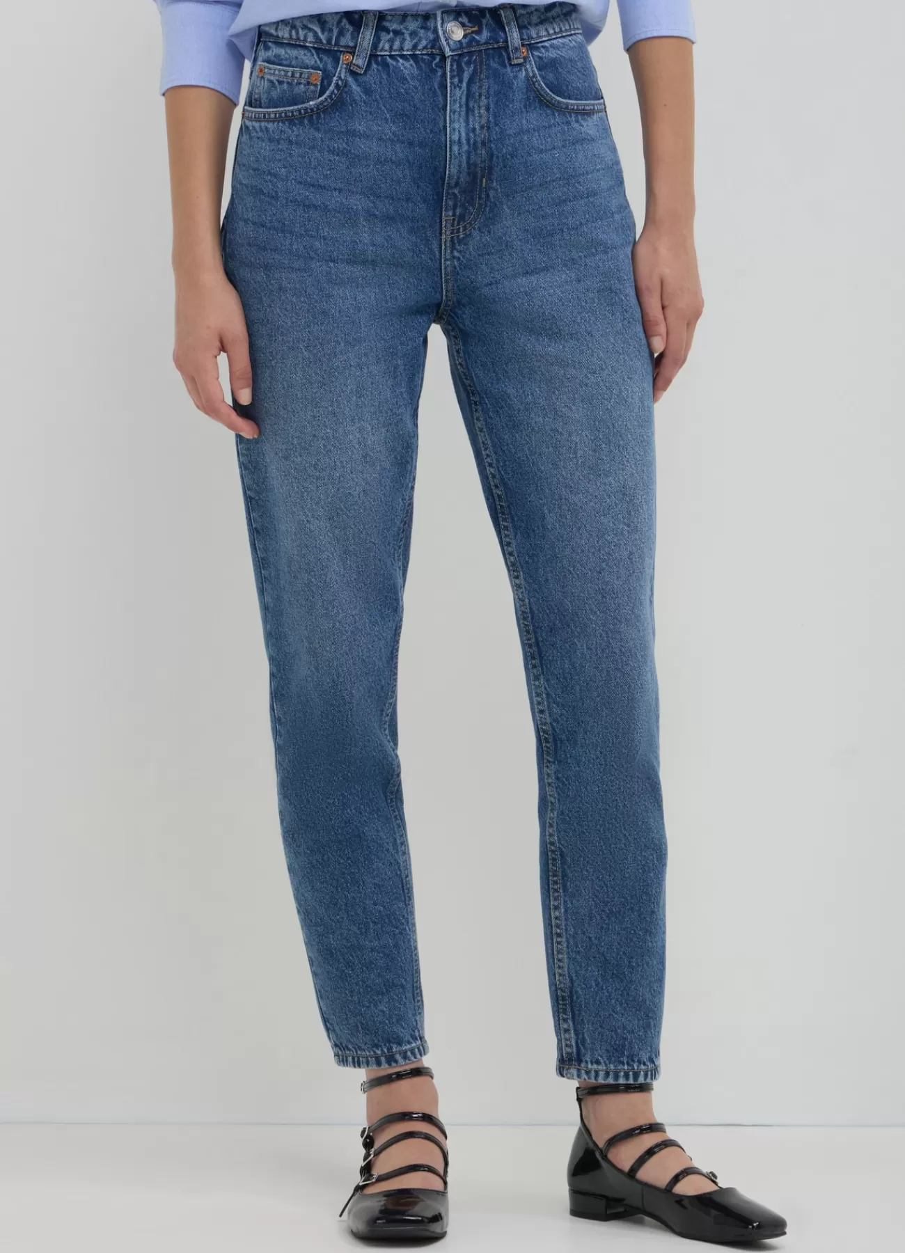 CALLIOPE Jeans Mom Fit Vita Alta Blu denim medio Cheap