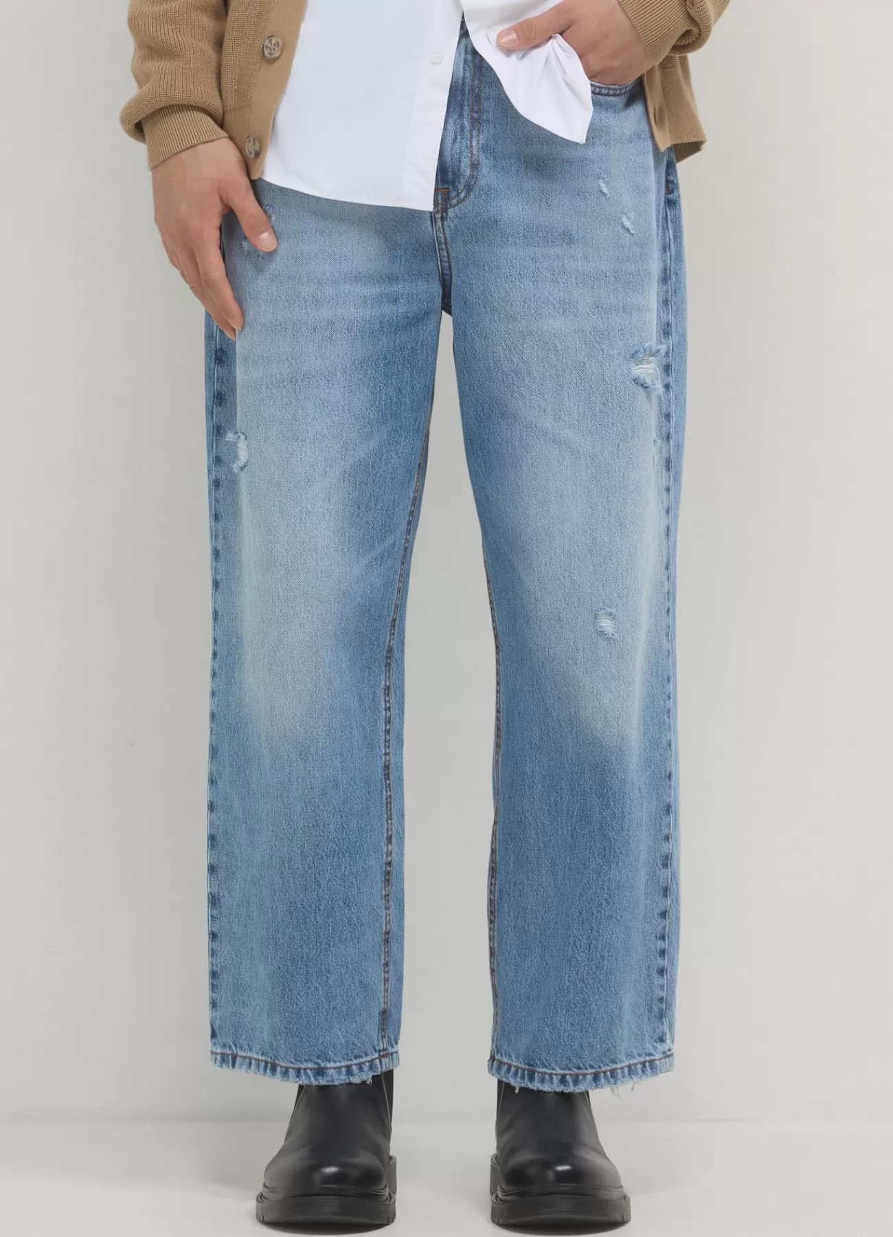 CALLIOPE Jeans Relaxed Con Rotture Blu denim chiaro Best Sale