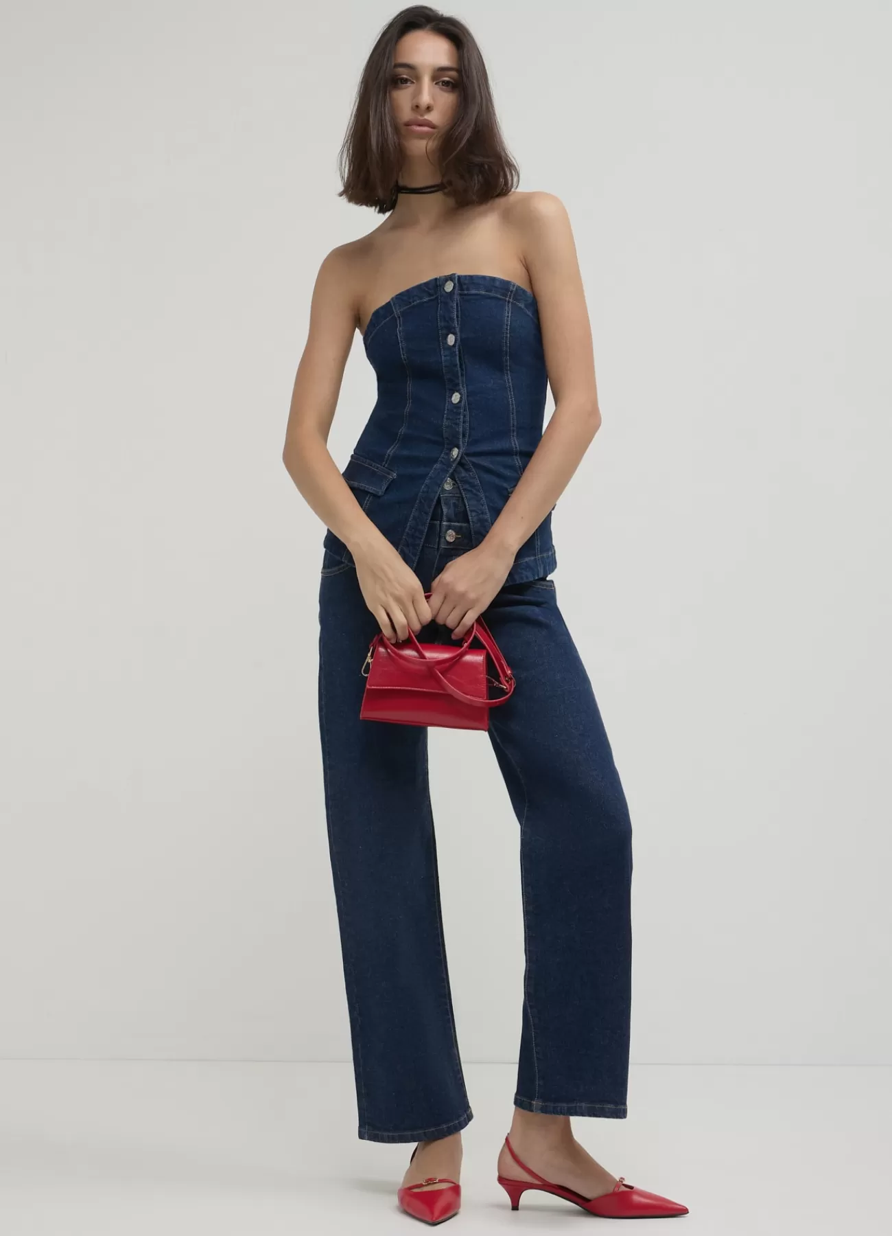 CALLIOPE Jeans Wide Leg Fascia Doppia Blu denim scuro Clearance