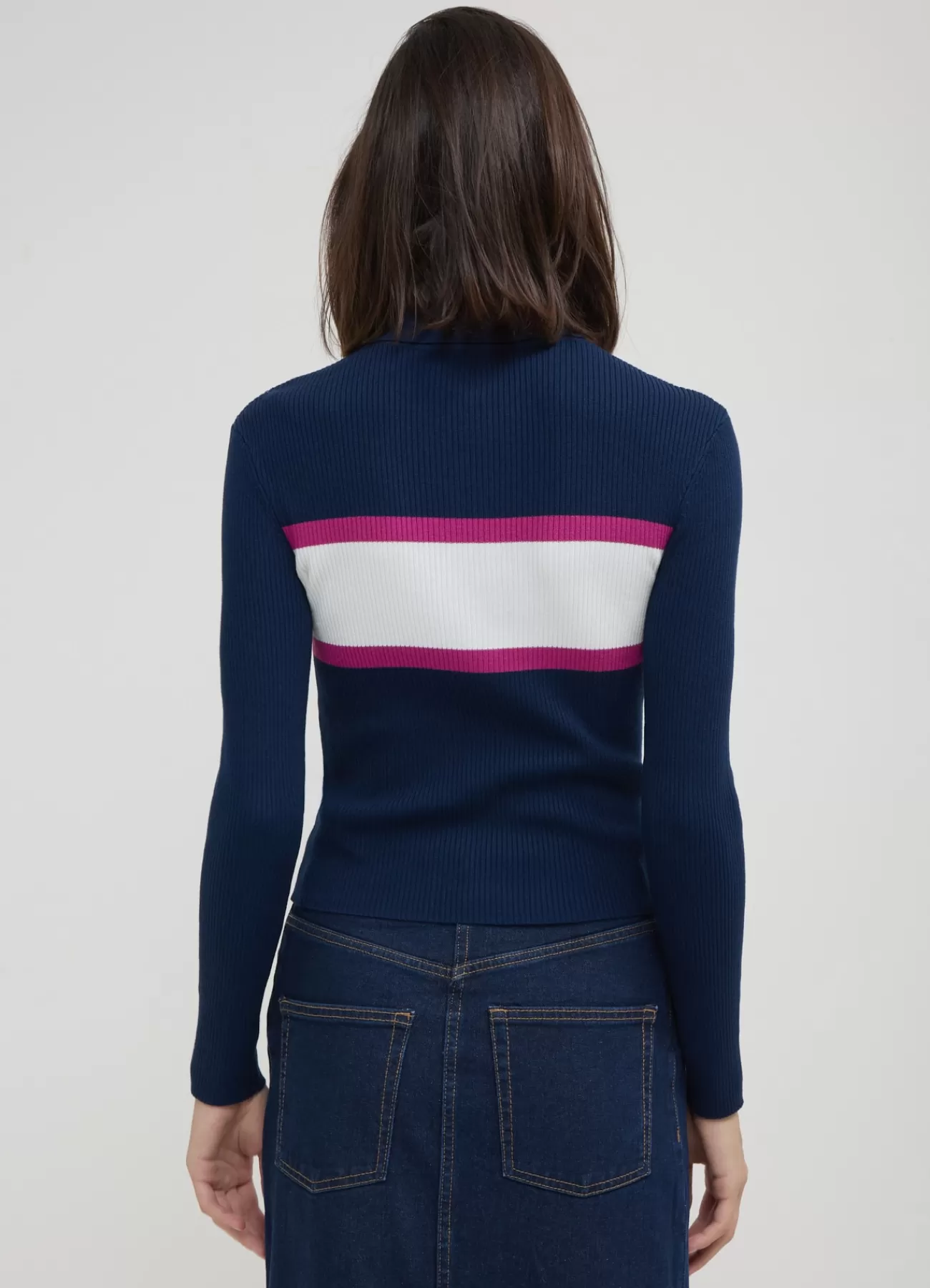 CALLIOPE Maglia Half Zip Block Color Blu Best Sale