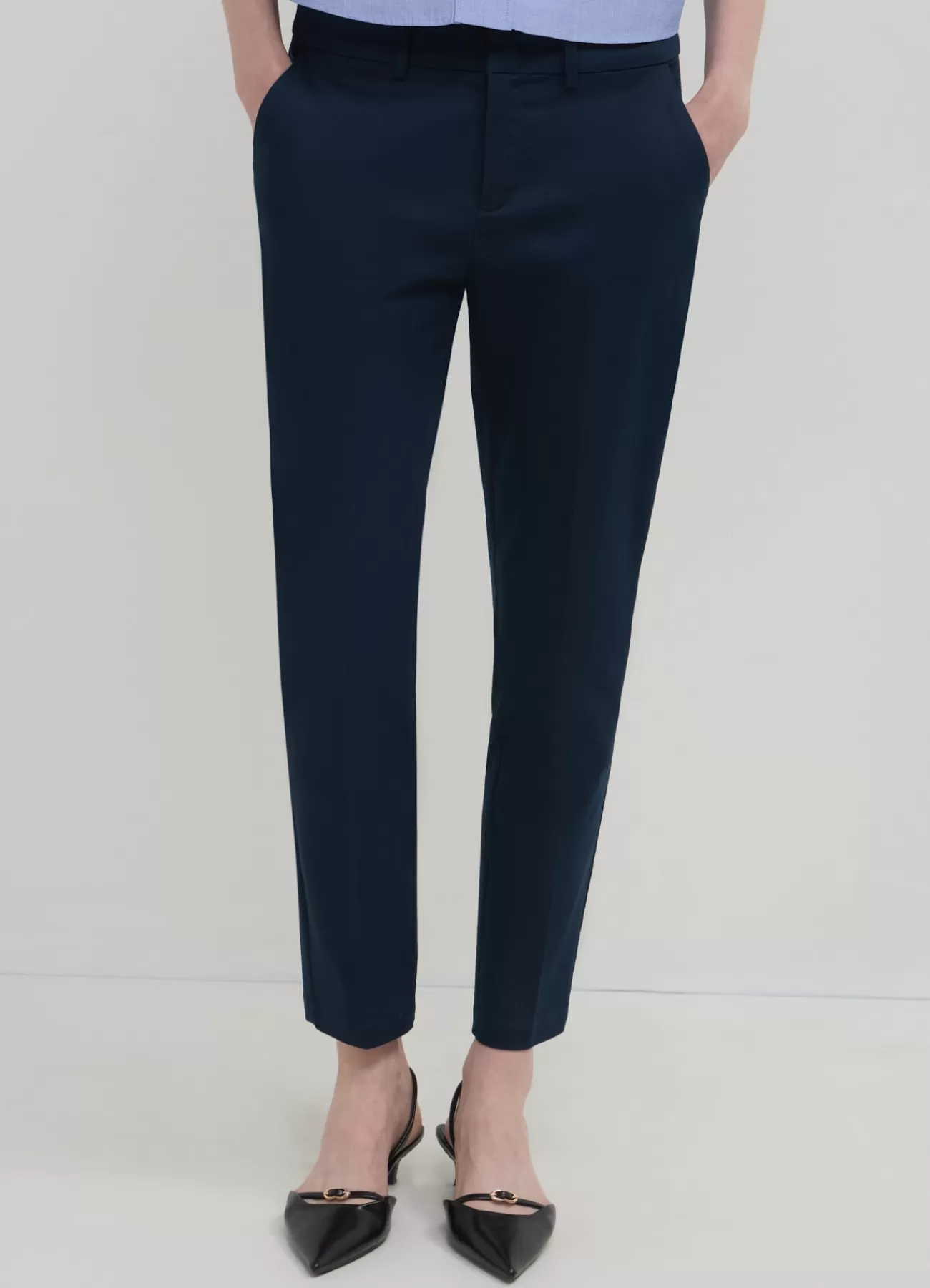 CALLIOPE Pantaloni In Rasatello Blu notte Sale