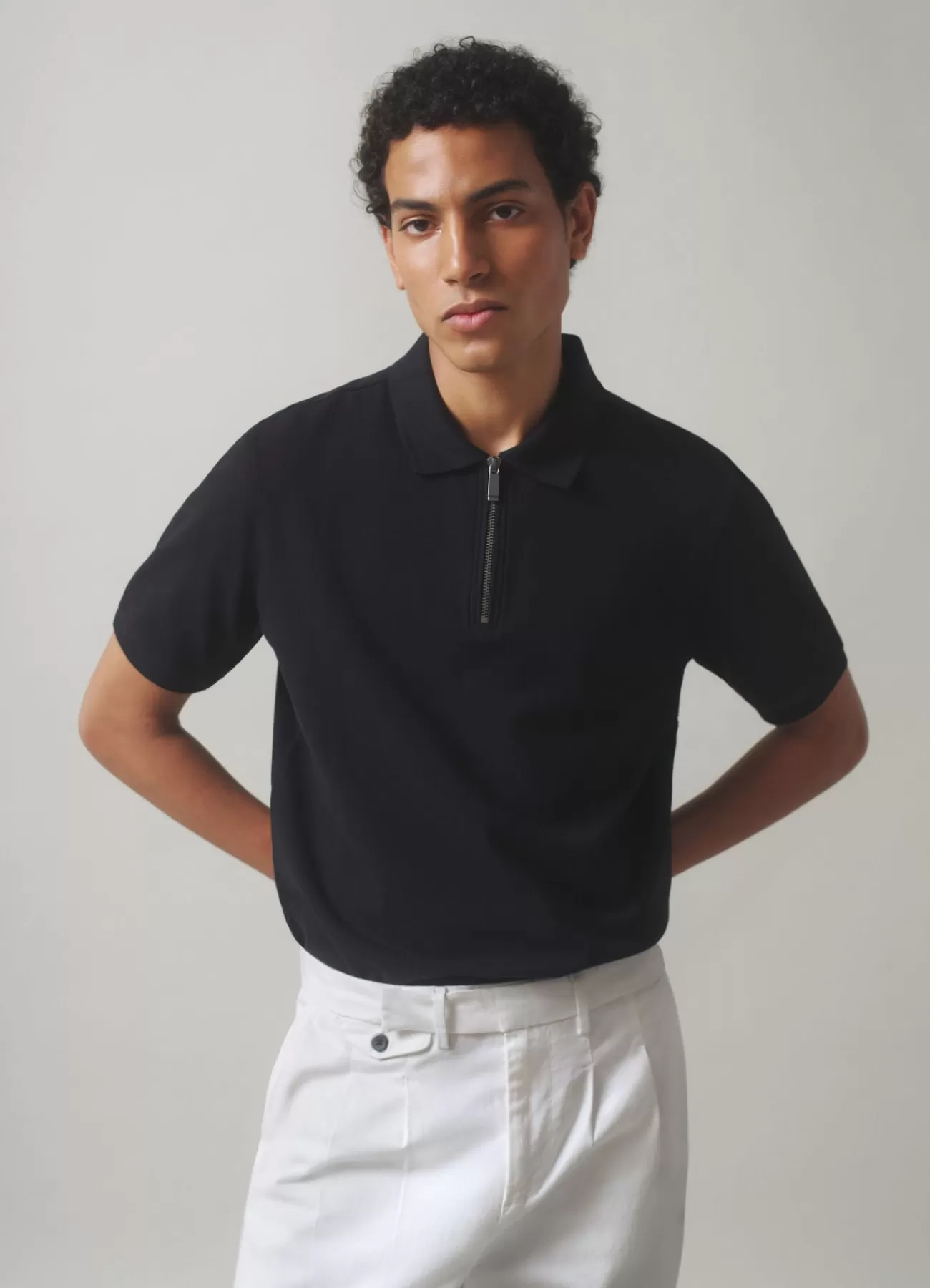 CALLIOPE T-shirt Polo Con Zip Nero Flash Sale